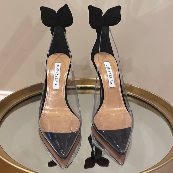 Aquazzura Tie Bow Plexi 105 pumps - Picture 10 of 17